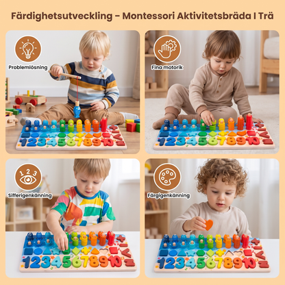 Färdighetsutveckling – Montessori Aktivitetsbräda I Trä