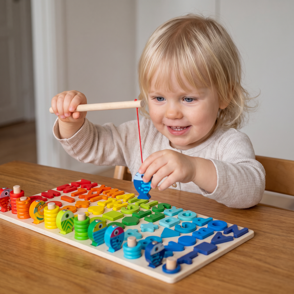 Färdighetsutveckling – Montessori Aktivitetsbräda I Trä