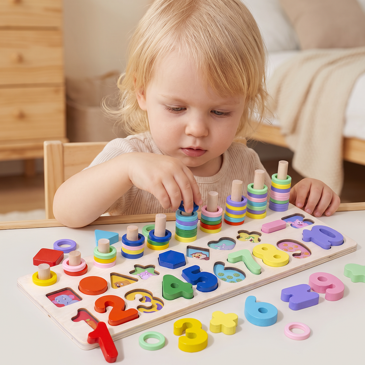 Färdighetsutveckling – Montessori Aktivitetsbräda I Trä