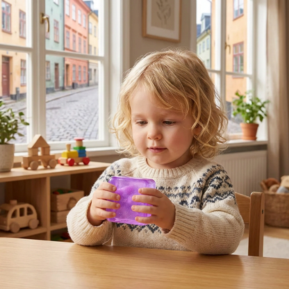 Kubformad stressboll– Mjuk Gel-Fidgetleksak För Sinnena