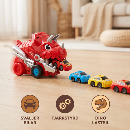 Fjärrstyrd Dino Lastbil Som Sväljer Bilar