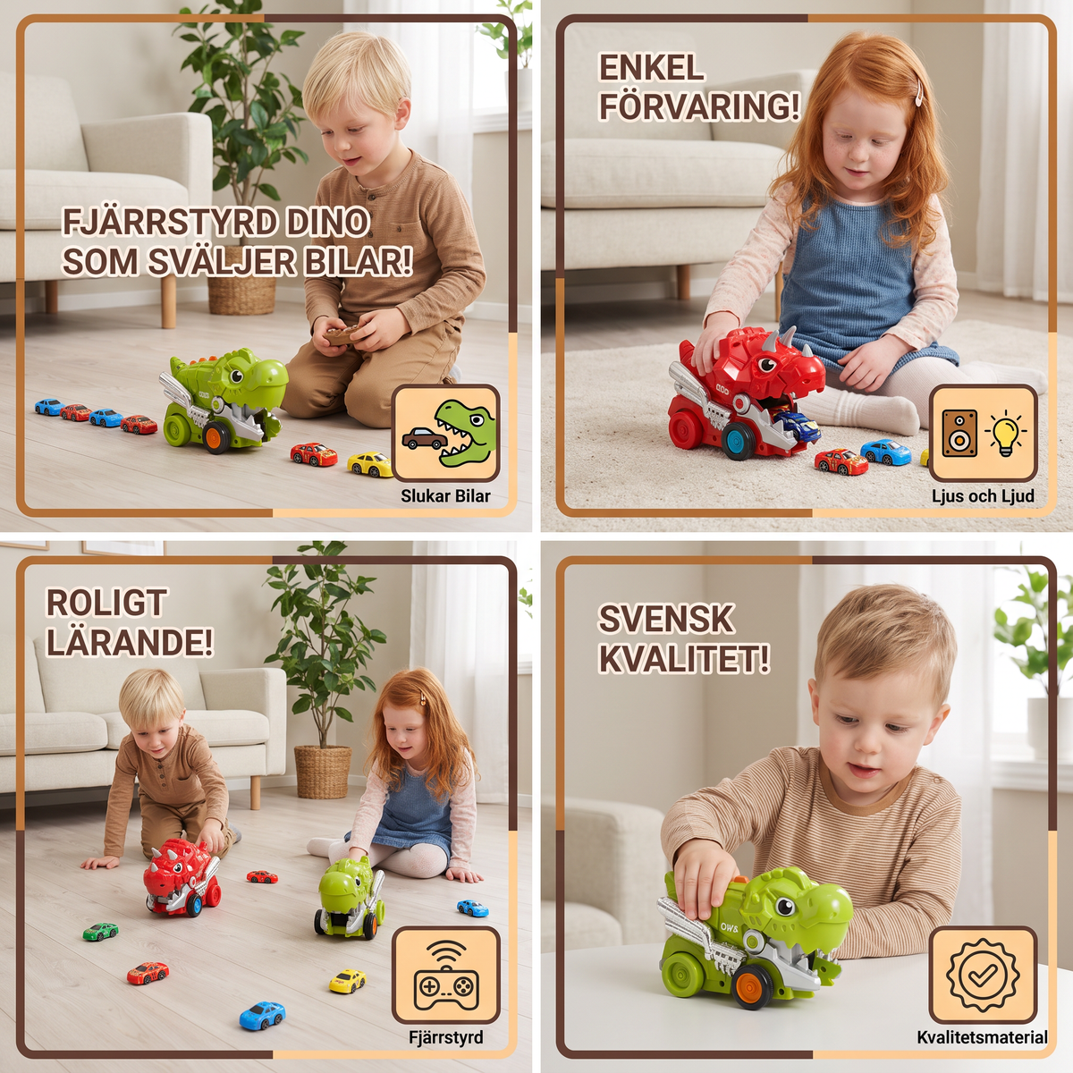 Fjärrstyrd Dino Lastbil Som Sväljer Bilar