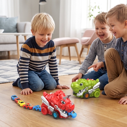 Fjärrstyrd Dino Lastbil Som Sväljer Bilar