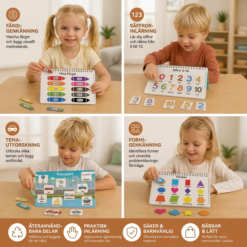 Montessori-aktivitetsbok – Återanvändbar Aktivitetsbok För Förskoleinlärning