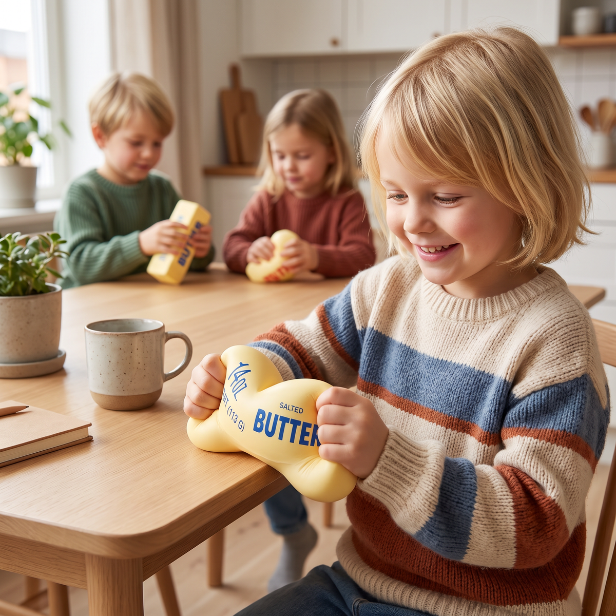 Jumbo Squishy smörstift – Långsamt Återfjädrande Stressboll och Sensorisk Fidgetleksak