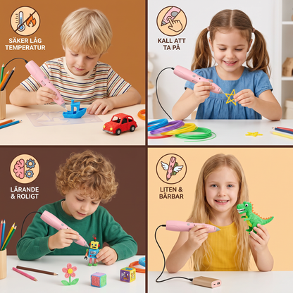 3D-Pennset Med Låg Temperatur För Barn – Säkert DIY-STEM-Ritset