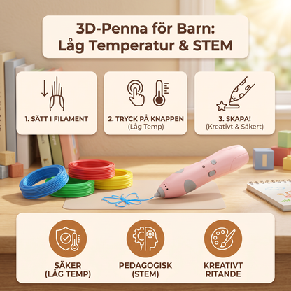 3D-Pennset Med Låg Temperatur För Barn – Säkert DIY-STEM-Ritset