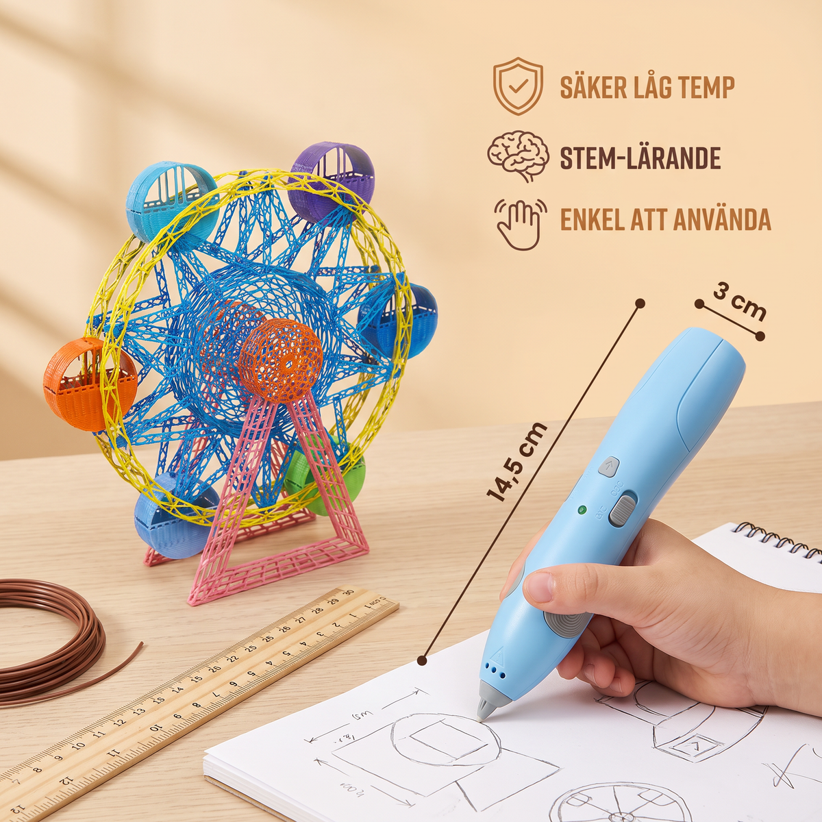 3D-Pennset Med Låg Temperatur För Barn – Säkert DIY-STEM-Ritset