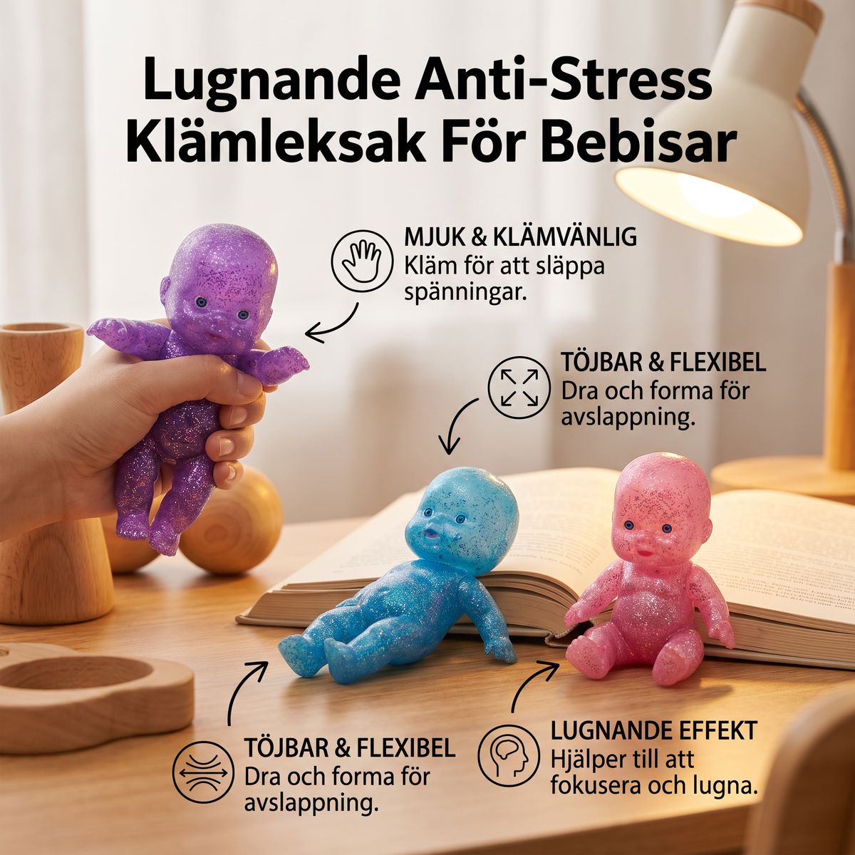 Lugnande Anti-Stress Klämleksak För Bebisar