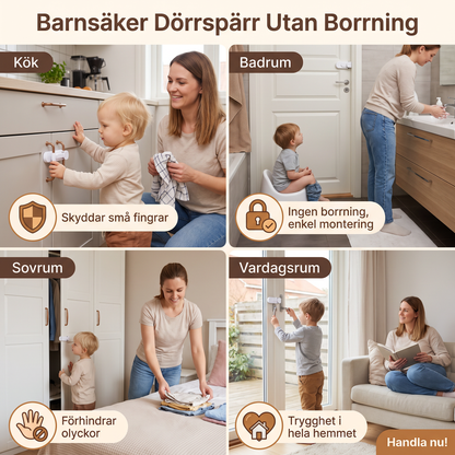 Barnsäker Dörrspärr Utan Borrning