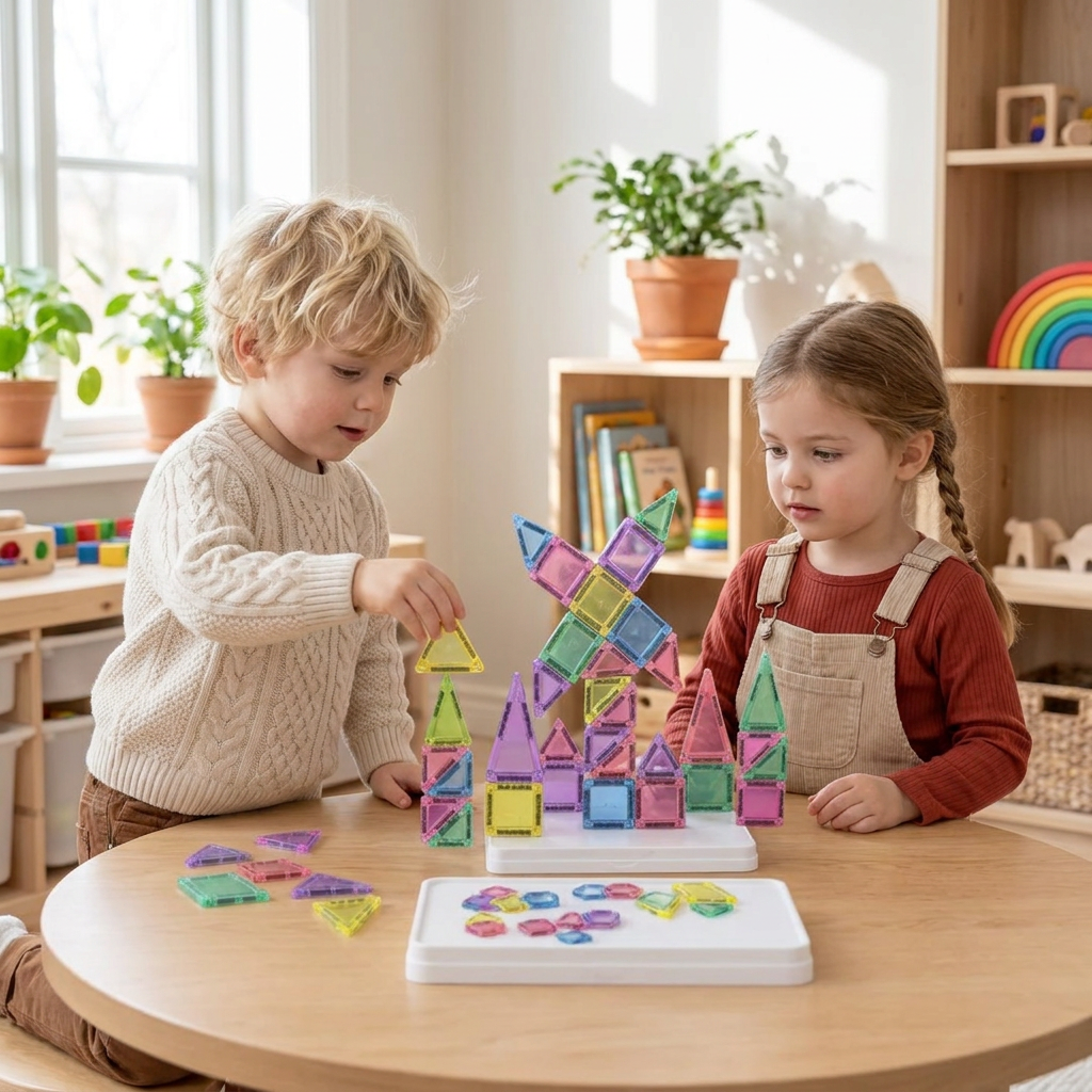 Kompakta Magnetiska Plattor – 40-Delars Montessori Reseset