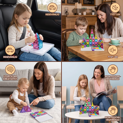 Kompakta Magnetiska Plattor – 40-Delars Montessori Reseset