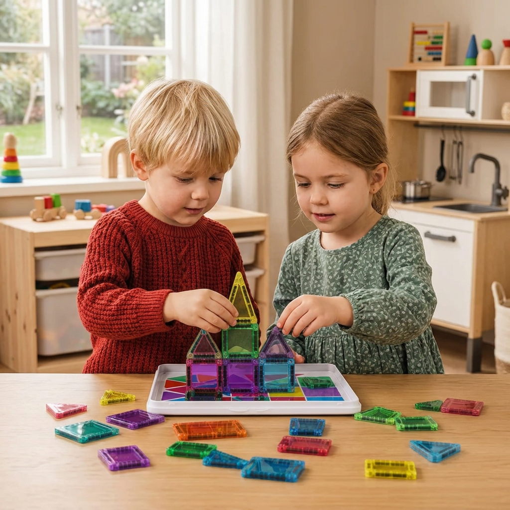 Kompakta Magnetiska Plattor – 40-Delars Montessori Reseset