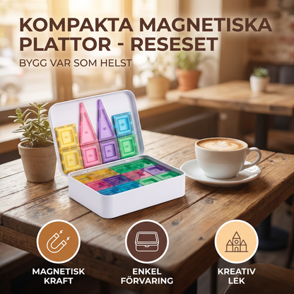 Kompakta Magnetiska Plattor – 40-Delars Montessori Reseset