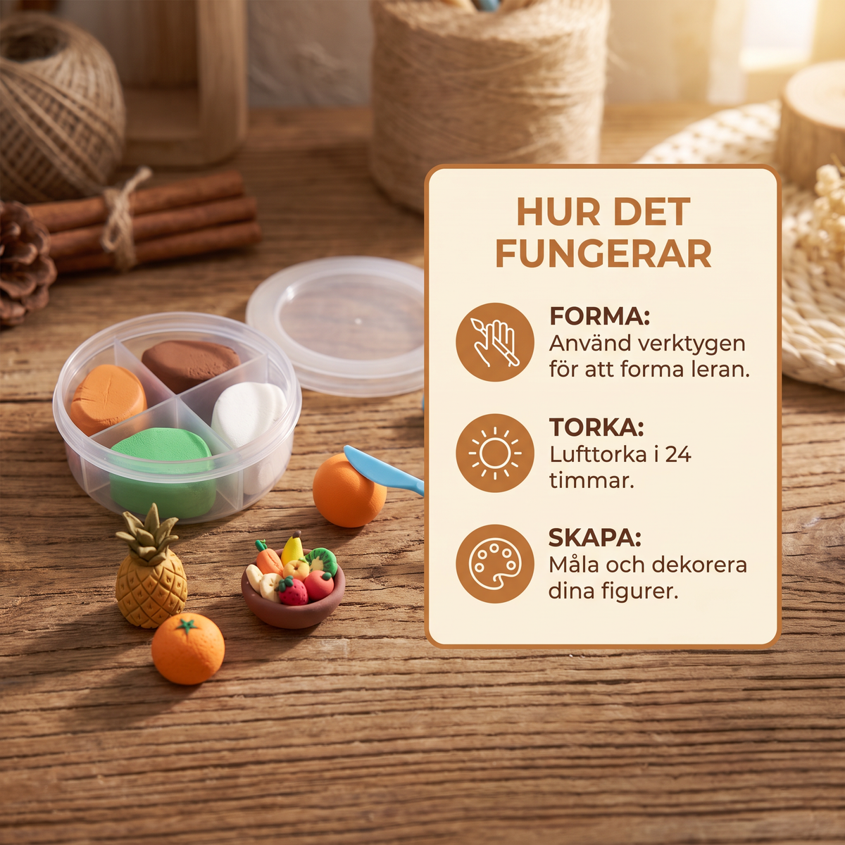 DIY-set med lufttorkande lera för barn