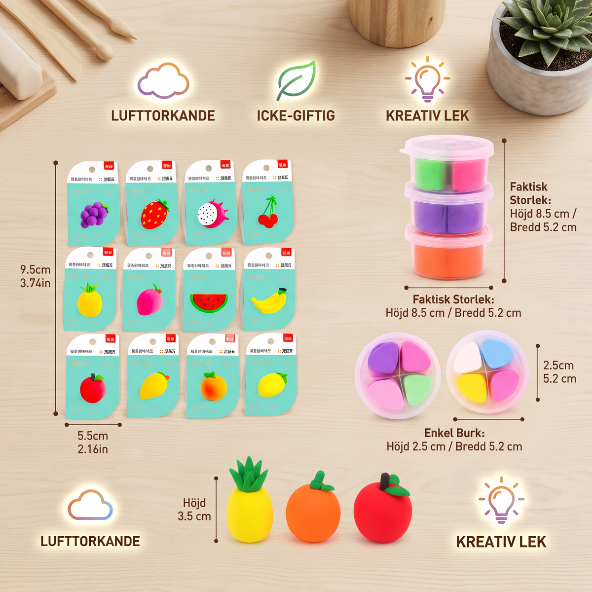 DIY-set med lufttorkande lera för barn