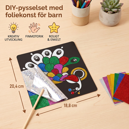 DIY-pysselset med foliekonst för barn