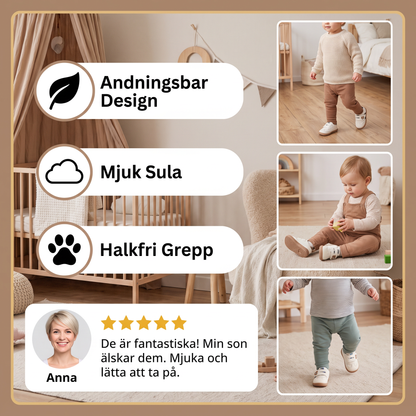 Andningsbara första gångs skor för bebisar och småbarn – mjuk sula och halkfri design