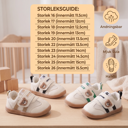 Andningsbara första gångs skor för bebisar och småbarn – mjuk sula och halkfri design