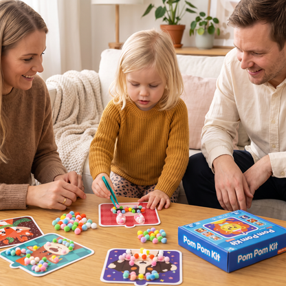 Fluffigt pyssel- och målarset med pompomdjur