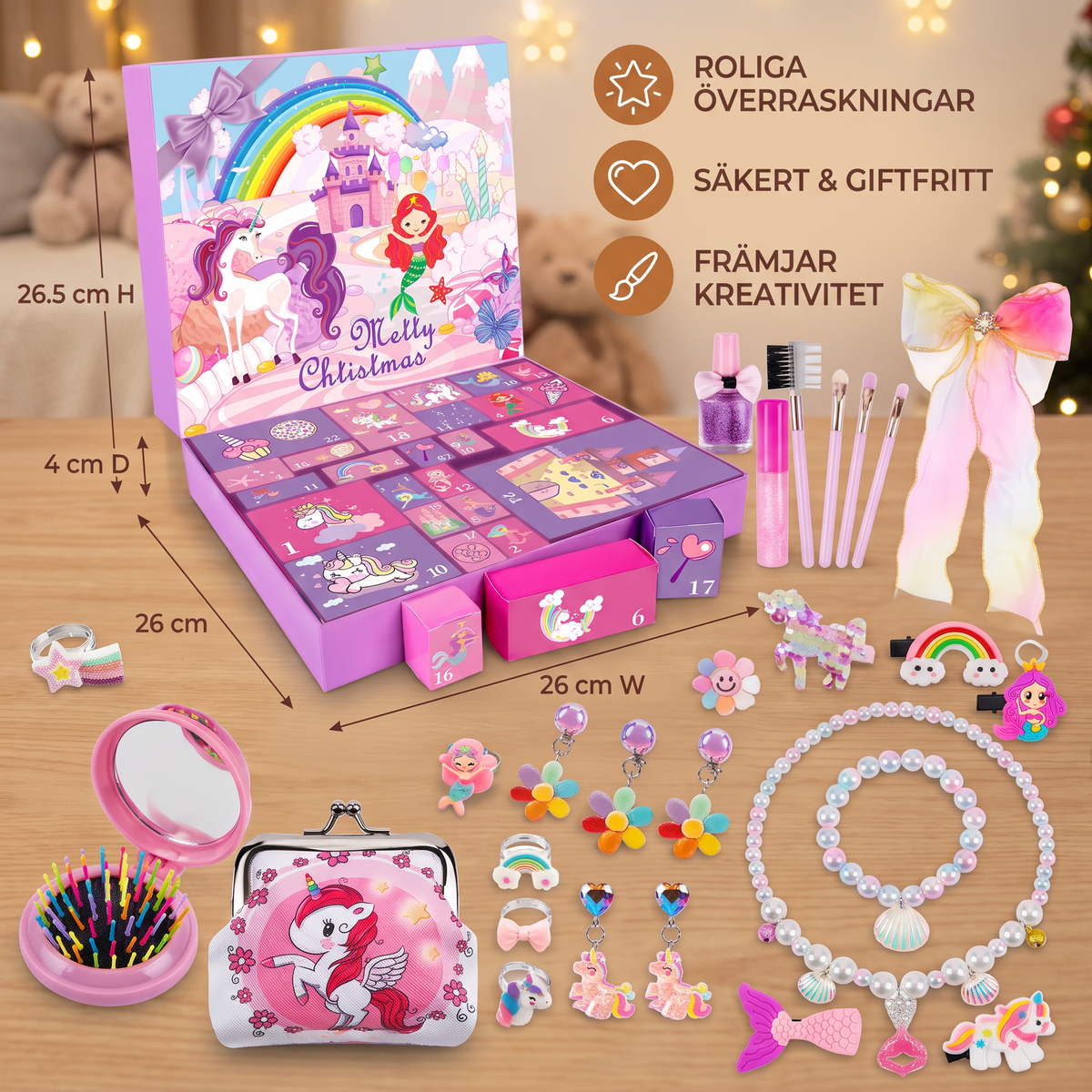 Överraskningsadventskalender Med Enhörning & Prinsessa För Flickor