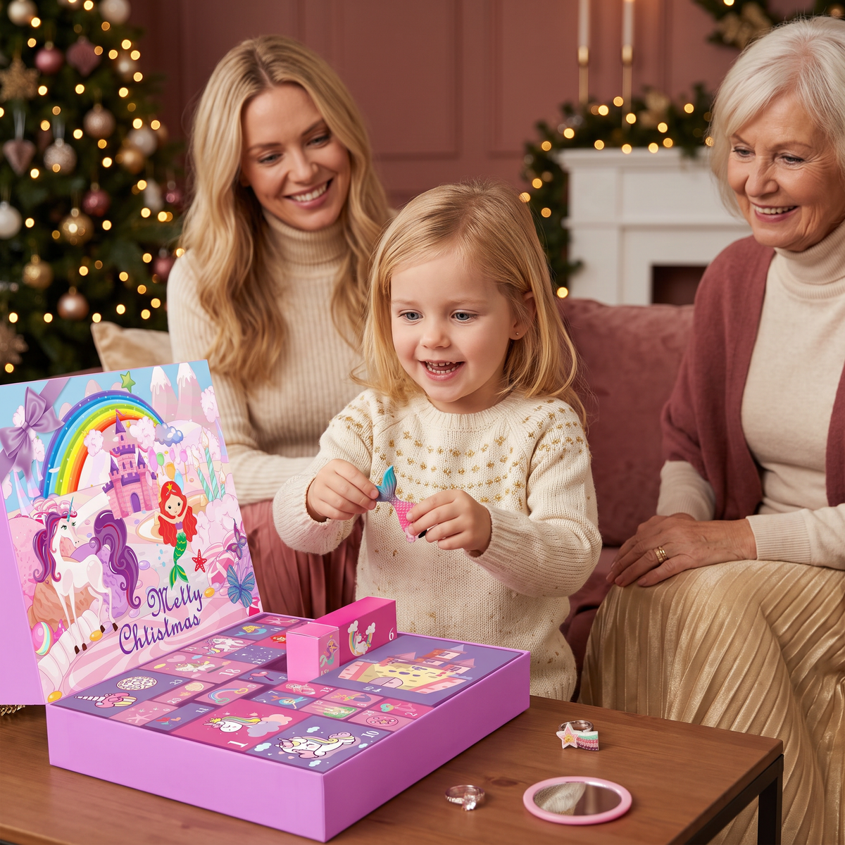 Överraskningsadventskalender Med Enhörning & Prinsessa För Flickor