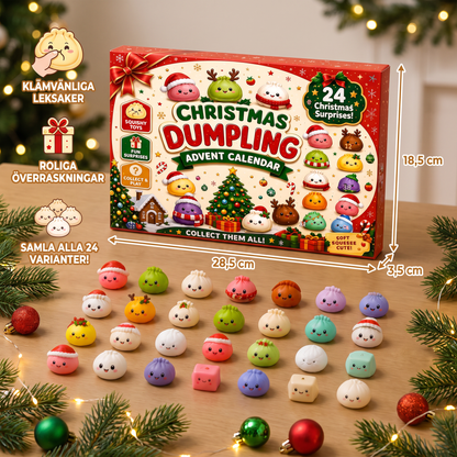 Adventskalender med Mini-dumpling-mjukleksak-leksaker