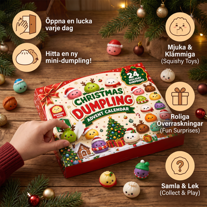 Adventskalender med Mini-dumpling-mjukleksak-leksaker