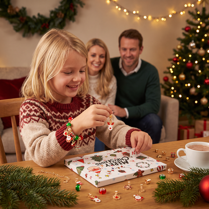 Adventskalender med jularmband (24 dagar) – DIY-smyckesset för flickor
