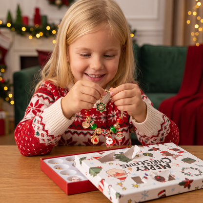 Adventskalender med jularmband (24 dagar) – DIY-smyckesset för flickor