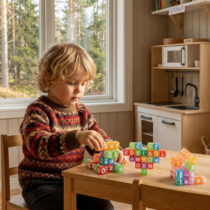 40-delars magnetiskt set med bokstäver och siffror – Montessori STEM-leksak för barn