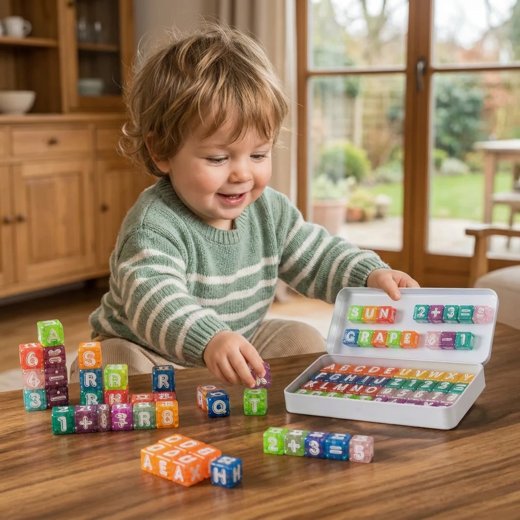 40-delars magnetiskt set med bokstäver och siffror – Montessori STEM-leksak för barn