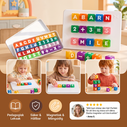 40-delars magnetiskt set med bokstäver och siffror – Montessori STEM-leksak för barn
