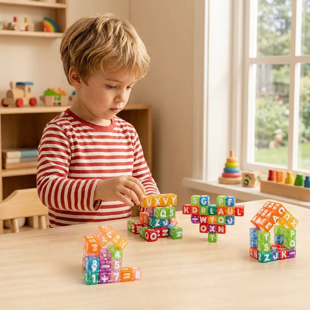 40-delars magnetiskt set med bokstäver och siffror – Montessori STEM-leksak för barn