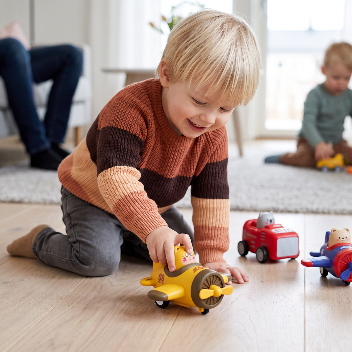Press & Go Djurflygplan & Lastbil Leksak för Barn
