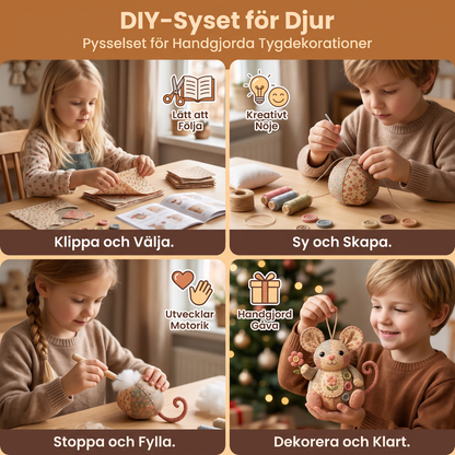 DIY-Syset för Djur – Pysselset för Handgjorda Tygdekorationer
