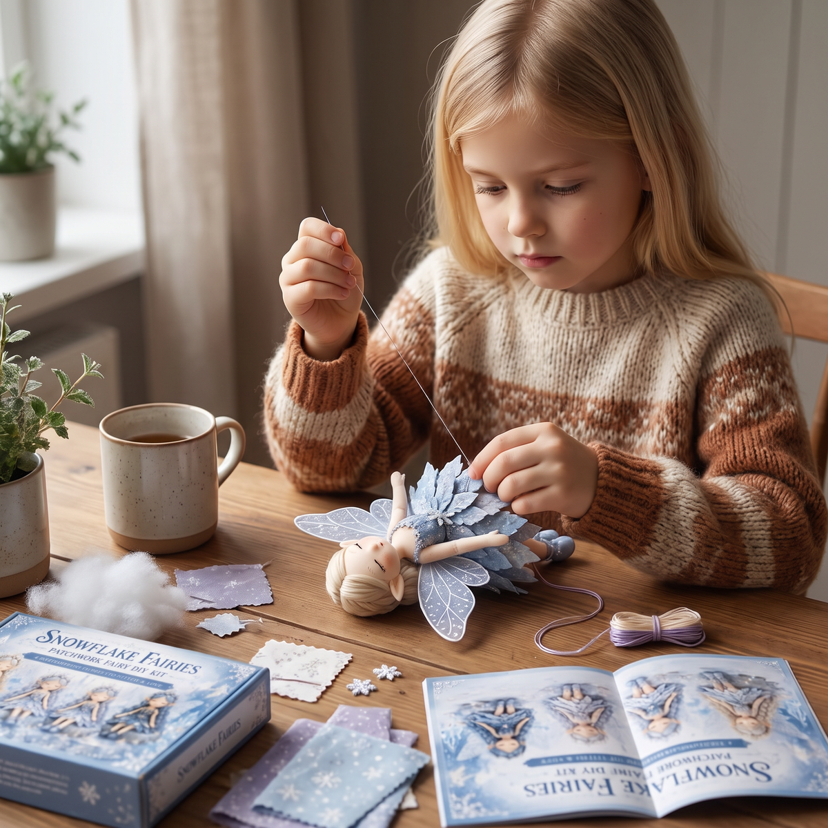 DIY-sömnadsset med älvor för barn – Skapa förtrollande älvdockor med tyg, tillbehör och instruktioner