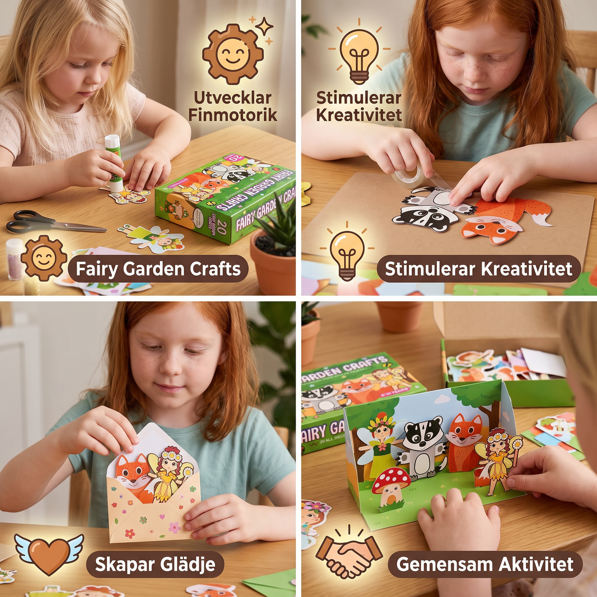 Pysselset i Papper för Barn – 20 Enkla DIY Pysselprojekt för Barn 3–10 År med Limstift, Tejp och Kuvert