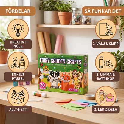 Pysselset i Papper för Barn – 20 Enkla DIY Pysselprojekt för Barn 3–10 År med Limstift, Tejp och Kuvert