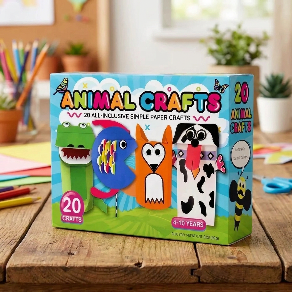 Pysselset i Papper för Barn – 20 Enkla DIY Pysselprojekt för Barn 3–10 År med Limstift, Tejp och Kuvert