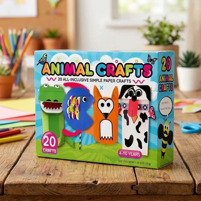 Pysselset i Papper för Barn – 20 Enkla DIY Pysselprojekt för Barn 3–10 År med Limstift, Tejp och Kuvert