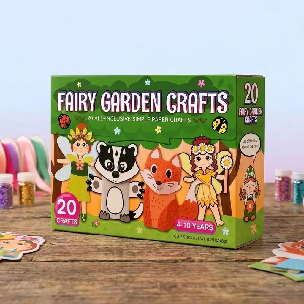 Pysselset i Papper för Barn – 20 Enkla DIY Pysselprojekt för Barn 3–10 År med Limstift, Tejp och Kuvert