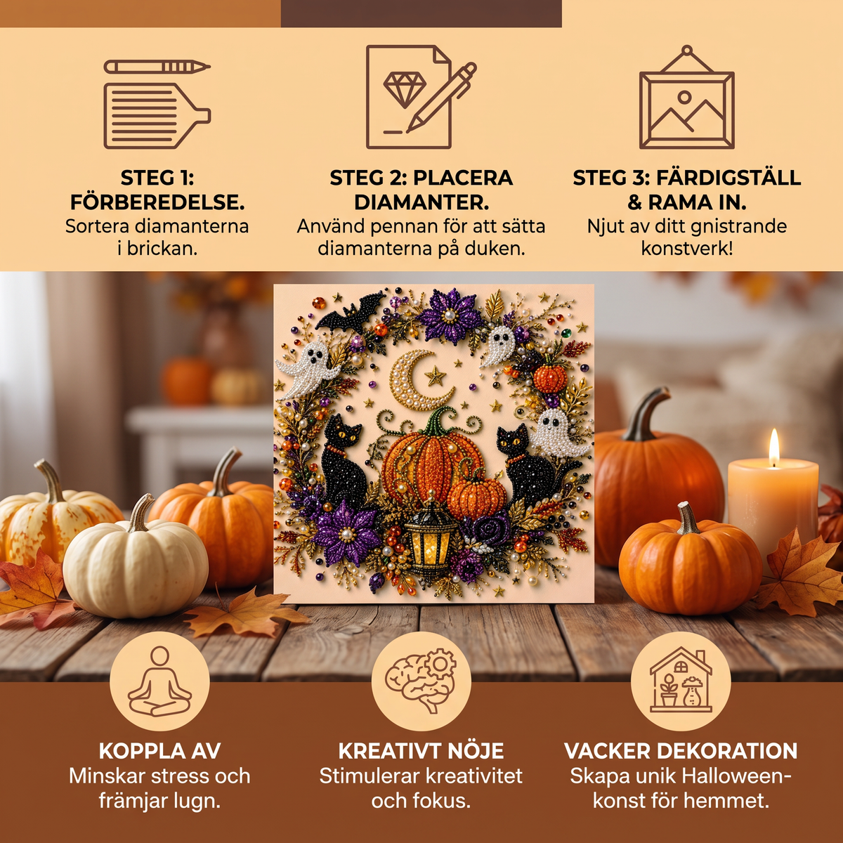 DIY Diamantmålningskit för Halloween