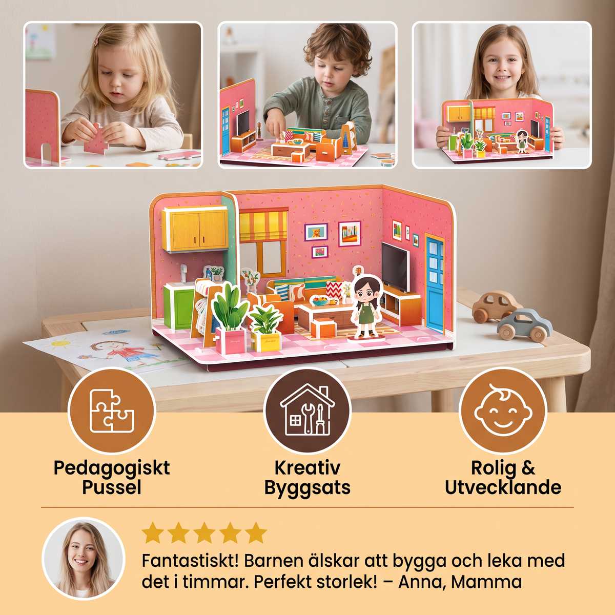 3D DIY-byggsats för lekrum – Pedagogiskt pussel- och pysselset