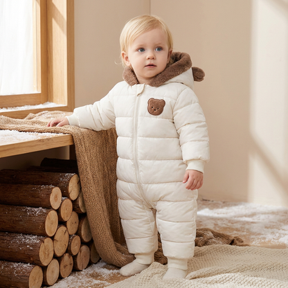 Babybody med björnmotiv – Varmt fodrat med fleece