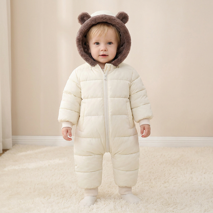 Babybody med björnmotiv – Varmt fodrat med fleece