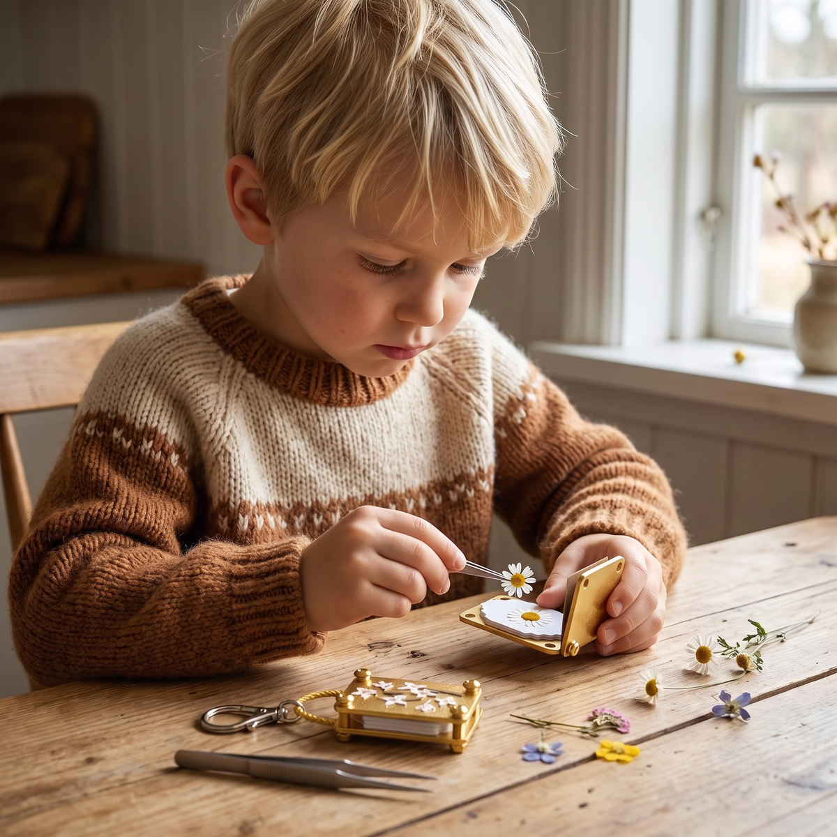 Mini-Blomsterpress i Metall för DIY-torkblomsterpyssel