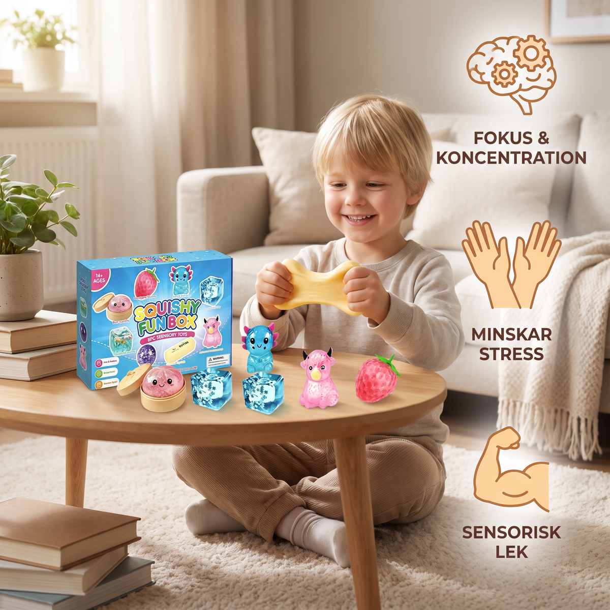 Premiumset med Mjuka Squishy Fidgetleksaker – 8 Sensoriska Leksaker