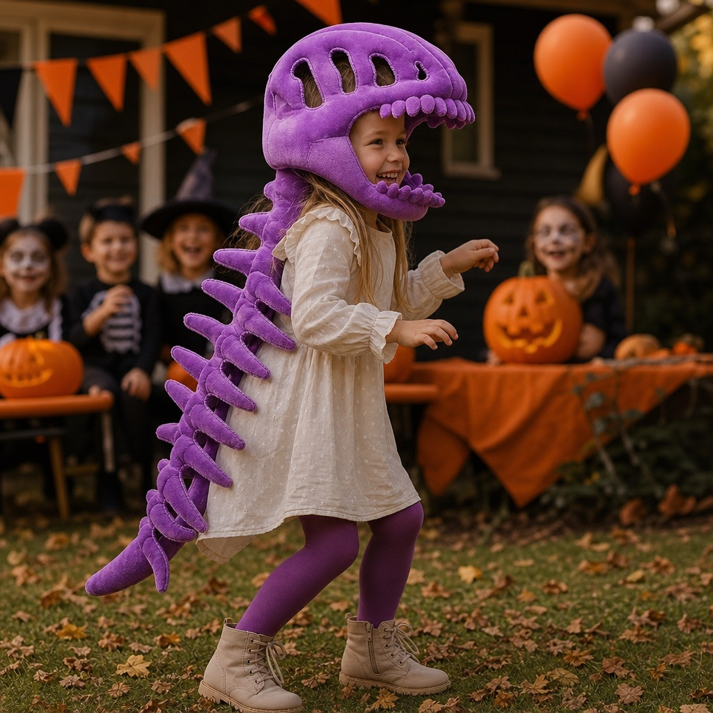 Rolig Dinosaurieskelettdräkt i Plysch