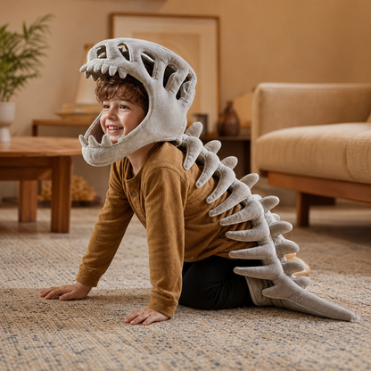 Rolig Dinosaurieskelettdräkt i Plysch
